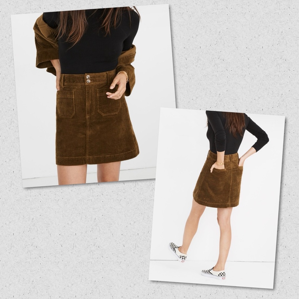 MADEWELL NWT Green Corduroy A-line Mini Skirt Size 00